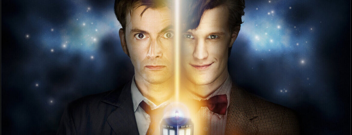 David Tenant and Matt Smith in Doctor Who (2005).